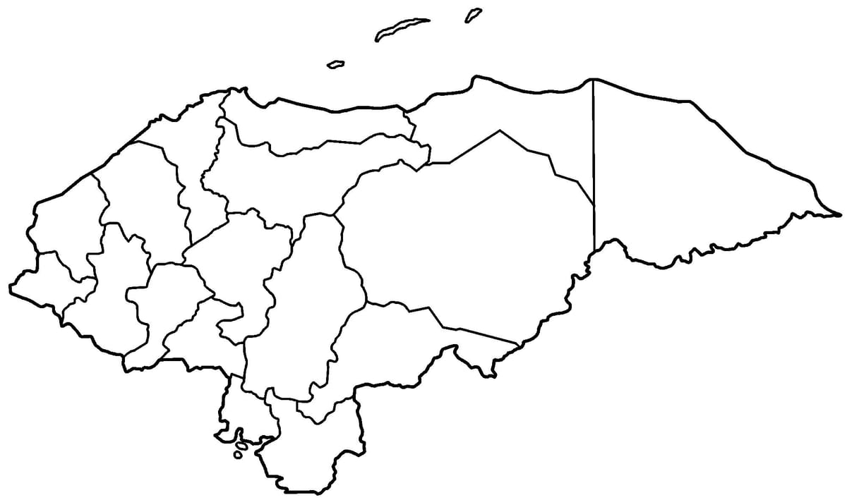 kort over blanke kort i Honduras.