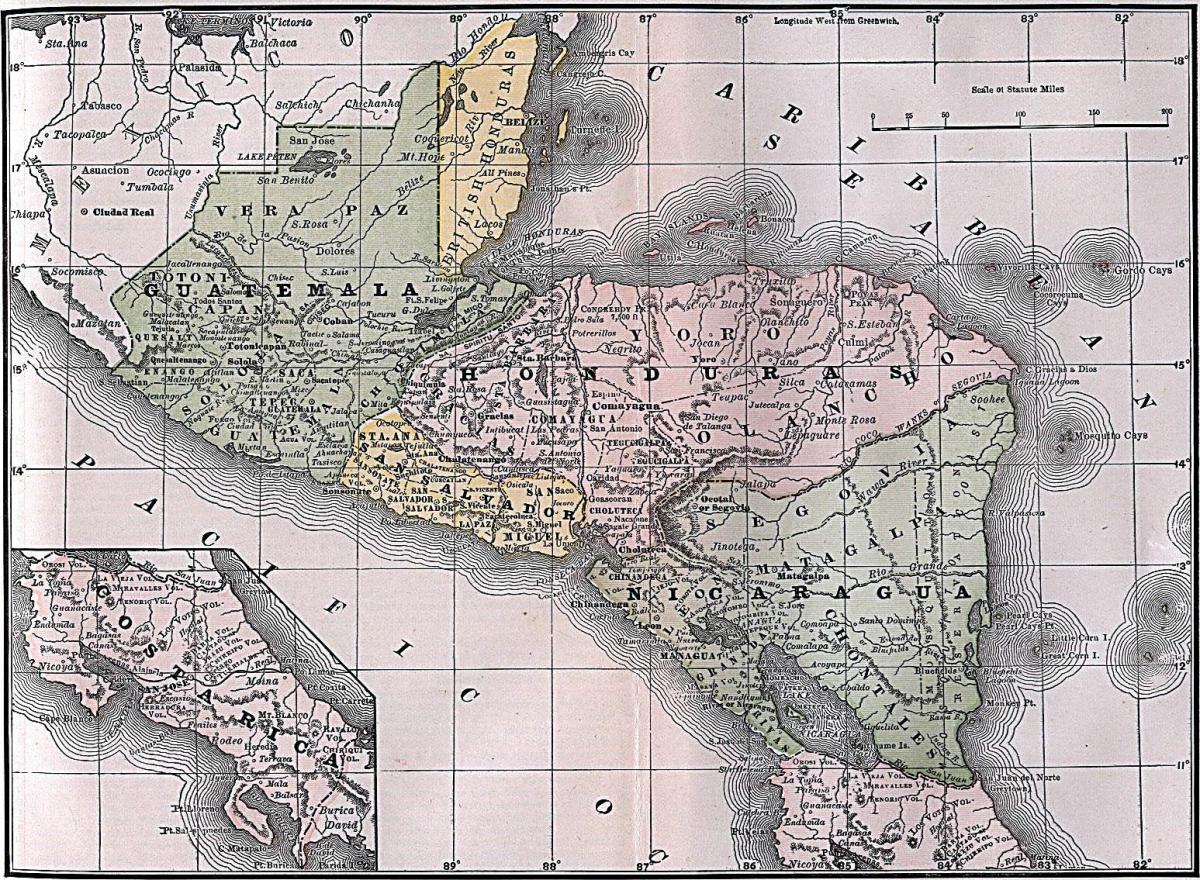 kort over britisk Honduras