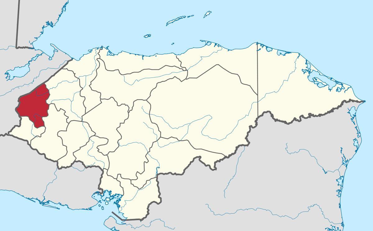kort over copan i Honduras