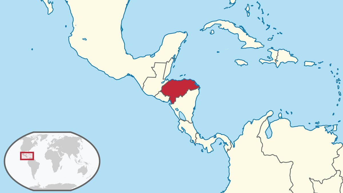 kort over Honduras kontinent