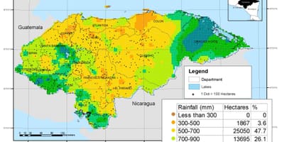 Kort over Honduras klima
