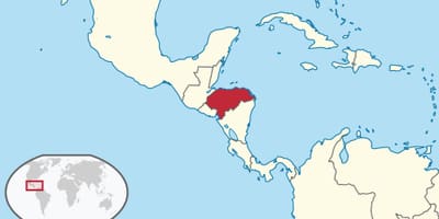 Kort over Honduras kontinent