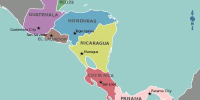 Kort over Honduras kort mellemamerika