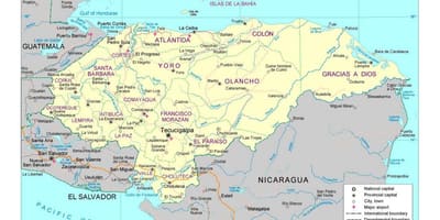 Lufthavne i Honduras kort