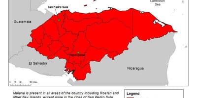 Kort over Honduras malaria
