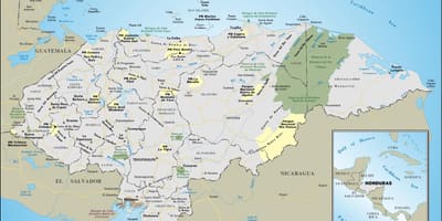 Kort over Honduras turist