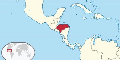 Honduras placering på verdenskortet